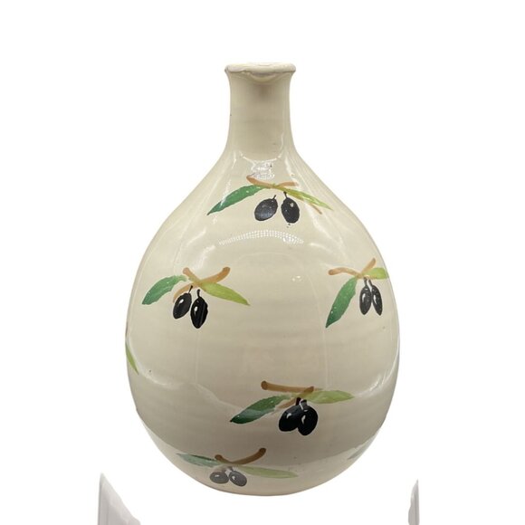 Ceramiche Nicola Fasano Large Olive Oil Jug Hand-Painted Terracotta Italy Made - Picture 4 of 7